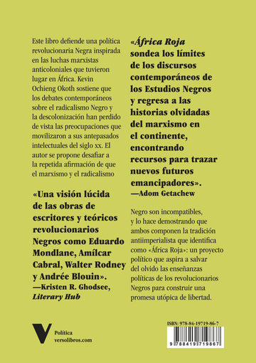 Contraportada de África Roja — Verso Libros
