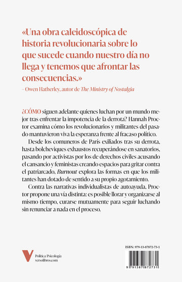 Contraportada de Burnout — Verso Libros
