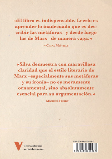 Contraportada de El estilo literario de Marx — Verso Libros