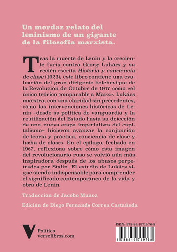 Contraportada de Lenin — Verso Libros
