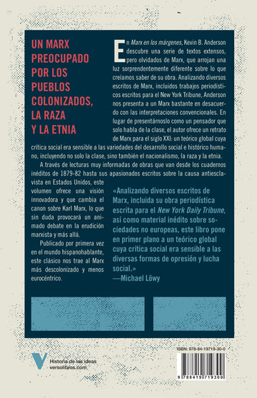 Contraportada de Marx en los márgenes — Verso Libros