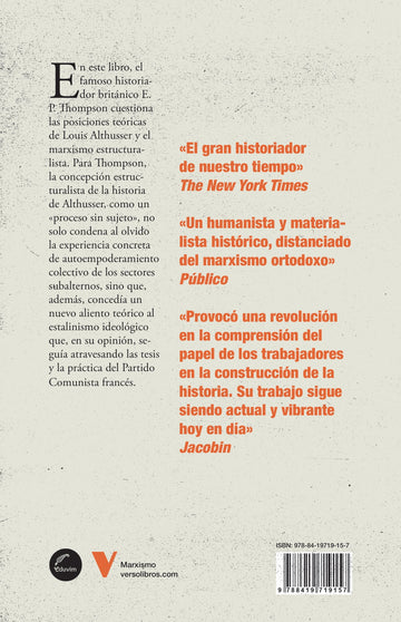 Contraportada de La miseria de la teoría — Verso Libros