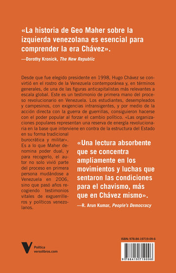 Contraportada de Nosotros creamos a Chávez — Verso Libros